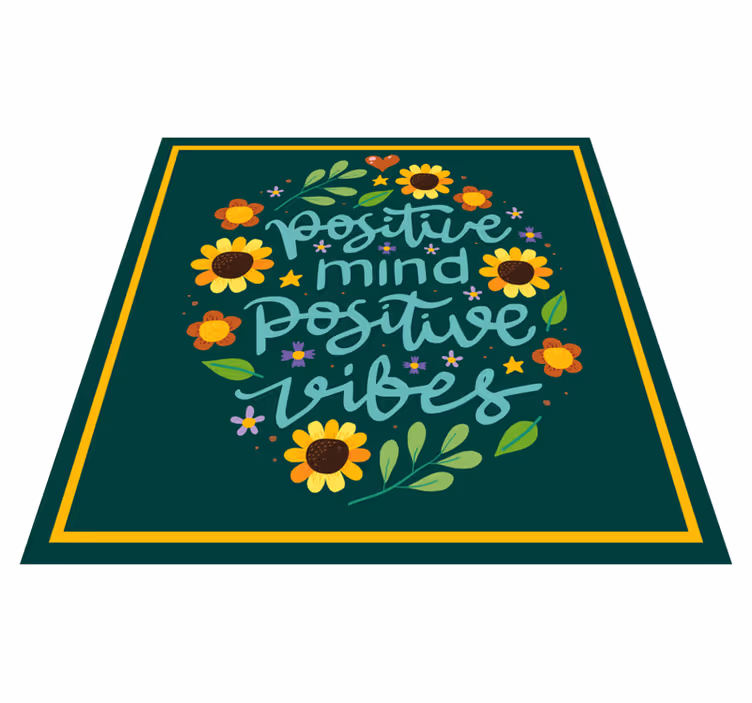 Tappeto vinile frase vibrazioni mentali positive - TenStickers