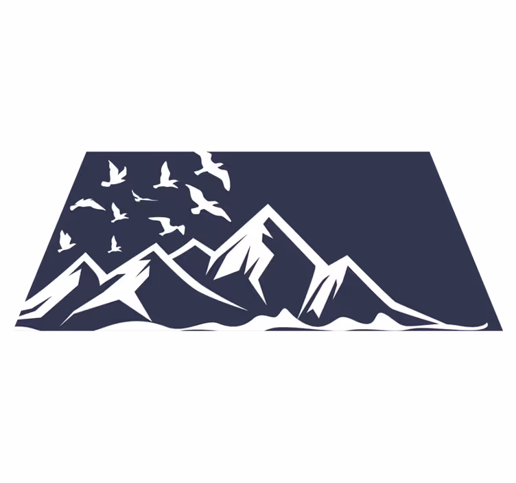 Tappeto vinile natura sagoma di uccelli di montagna - TenStickers