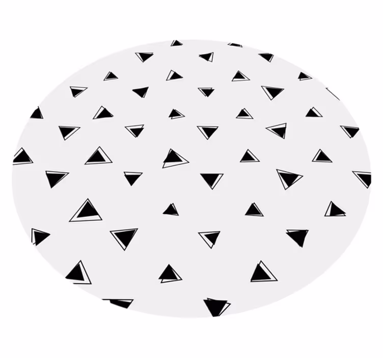 Tappeto vinile geometrico triangoli neri monocromatici - TenStickers