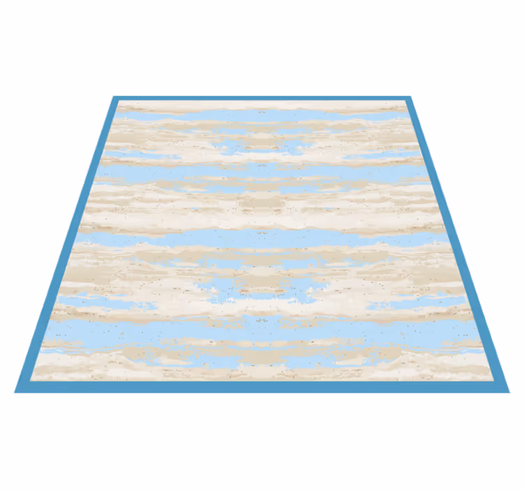 Tappeto vinile effetto legno imitazione grigia e blu - TenStickers