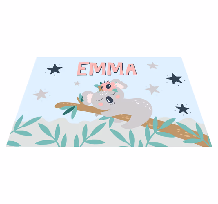 Tappeto vinile con nome notte dei koala - TenStickers