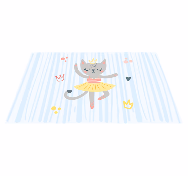 Tappeto vinile per bambini illustrazione di gatto danzante - TenStickers