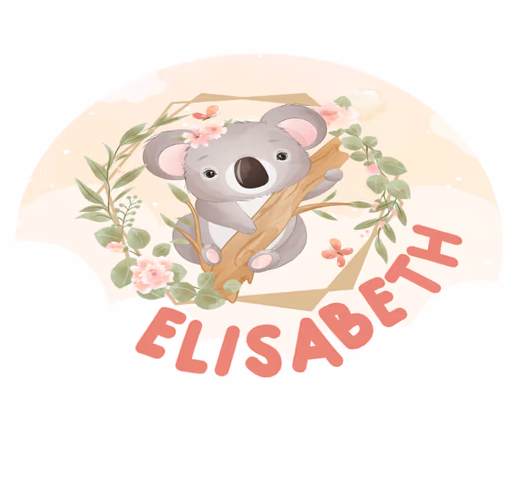 Tappeto vinile con nome arte adorabile di koala - TenStickers