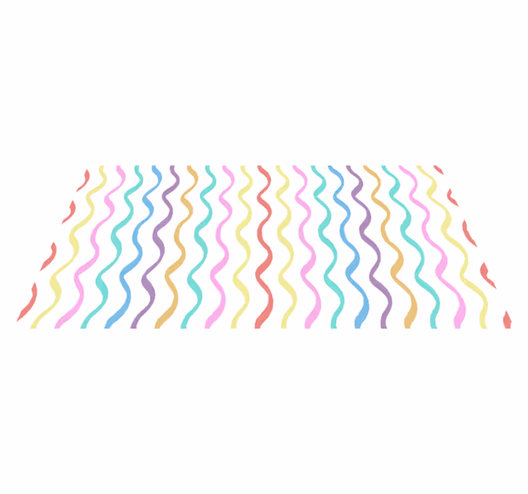 Tappeto vinile nordico linee ondulate colorate - TenStickers