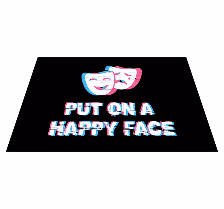 Tappeto vinile frase espressione del viso felice - TenStickers