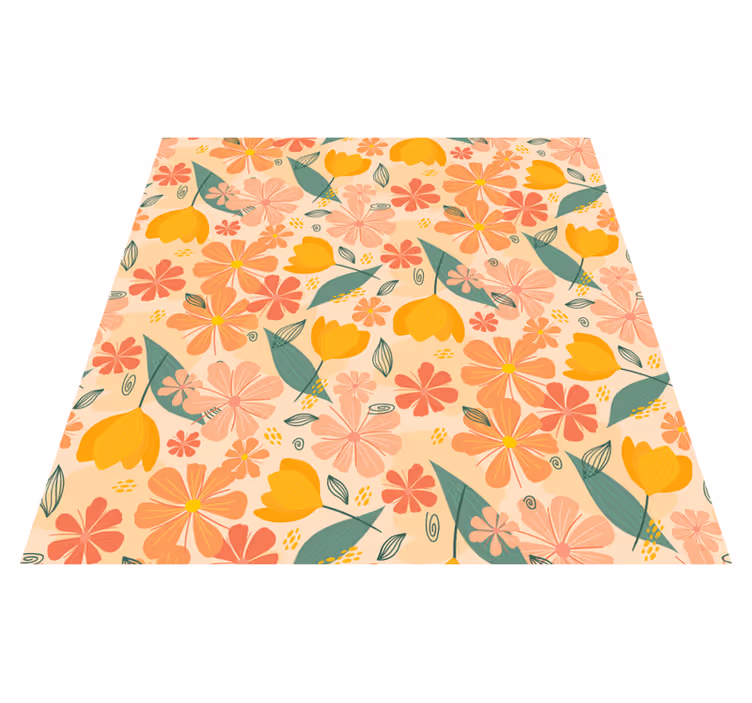 Tappeto vinile fiori fioriture primaverili - TenStickers