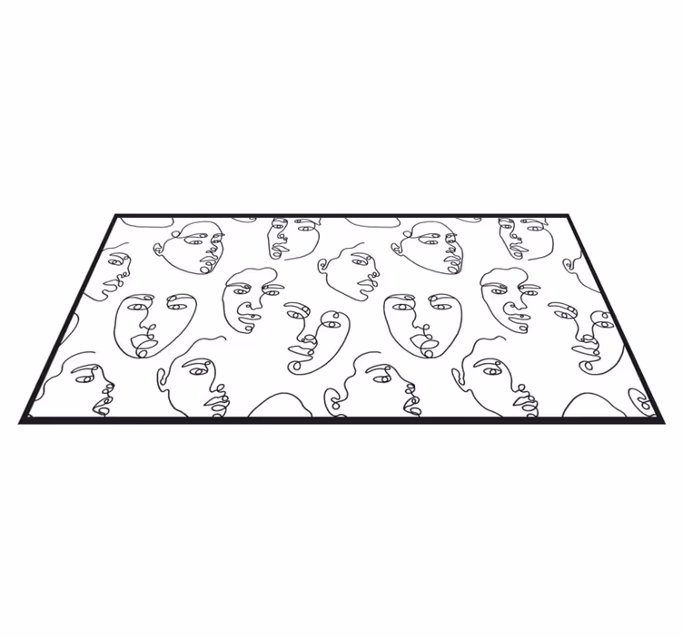 Tappeto vinile mosaico volti disegnati a mano - TenStickers