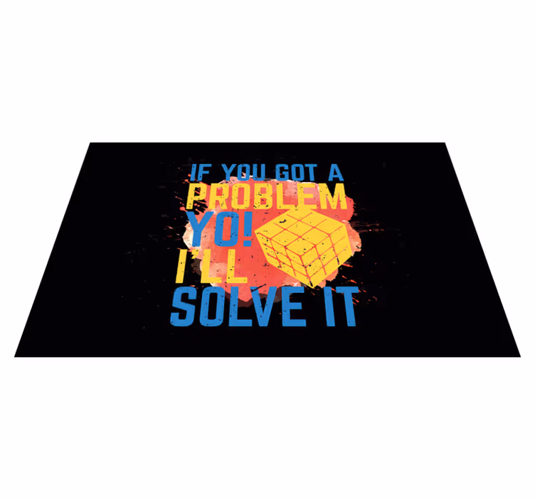 Tappeto vinile frase messaggio di risoluzione dei problemi - TenStickers