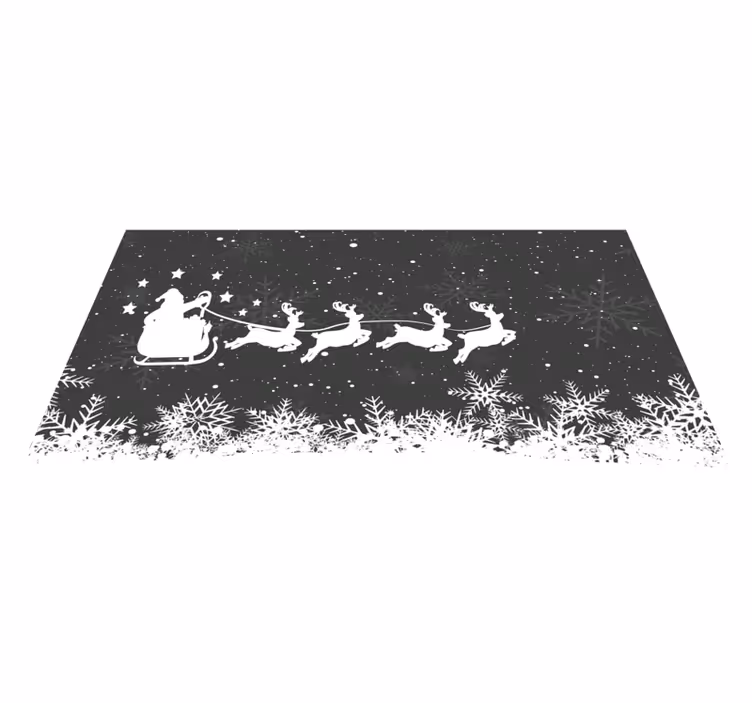 Tappeto vinile natale scena della slitta di babbo natale - TenStickers