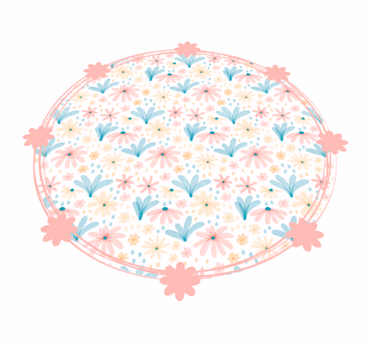 Tappeto vinile fiori motivo fiori delicati - TenStickers