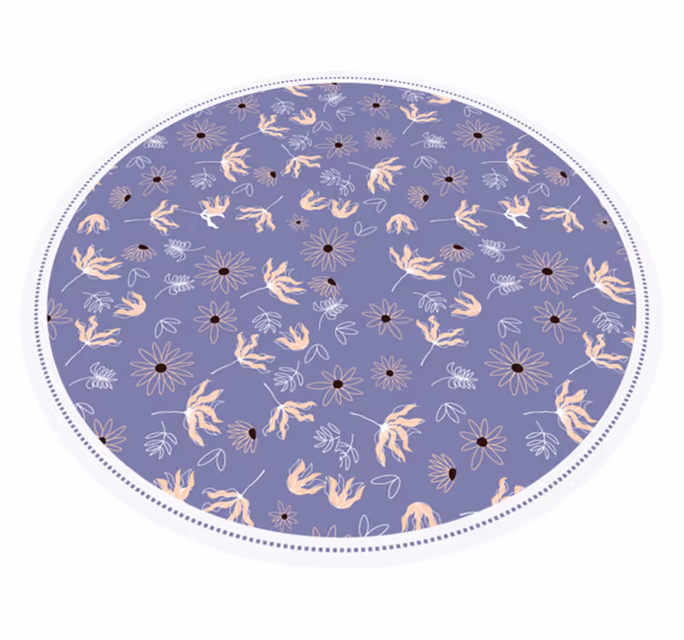 Tappeto vinile fiori motivo floreale viola - TenStickers