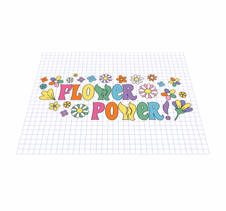 Tappeto vinile fiori design flower power - TenStickers