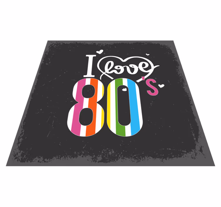 Tappeto vinile mosaico amore retrò anni '80 - TenStickers