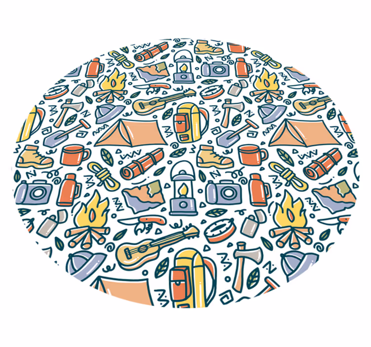 Tappeto vinile per ragazzi concetto avventura camping - TenStickers