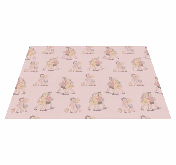 Tappeto vinile per bambini amici retrò e giocosi - TenStickers