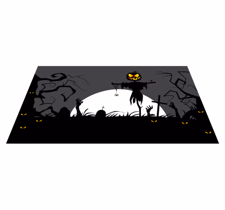 Tappeto vinile halloween atmosfera di cimitero inquietante - TenStickers