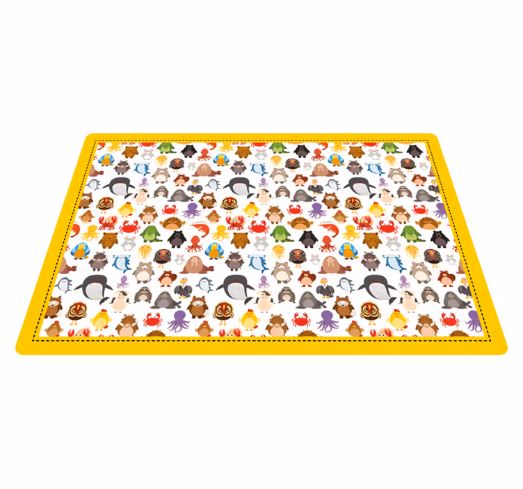 Tappeto vinile animali personaggi animali carini - TenStickers