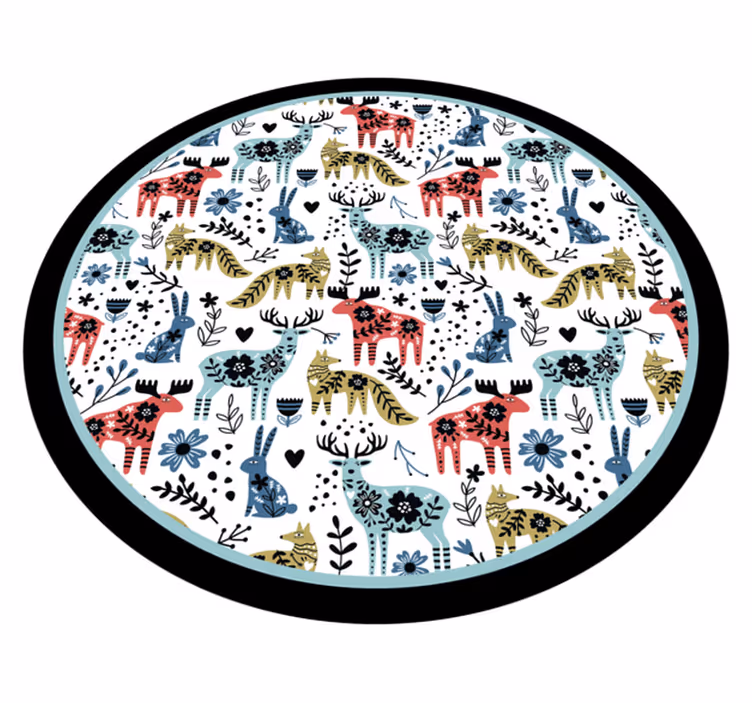 Tappeto vinile bebé motivi animali colorati - TenStickers