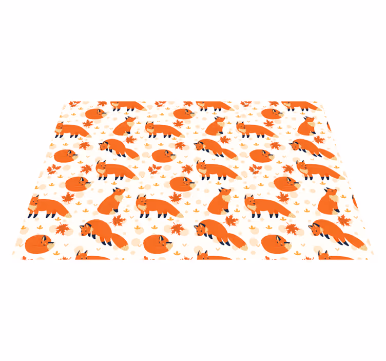 Tappeto vinile bebé adorabili motivi di volpe - TenStickers