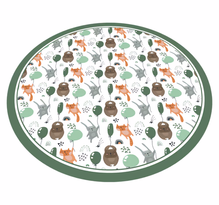 Tappeto vinile per bambini palloncini animali giocosi - TenStickers