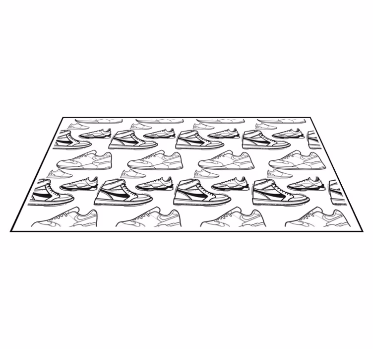 Tappeto vinile per ragazzi motivo scarpe outline - TenStickers