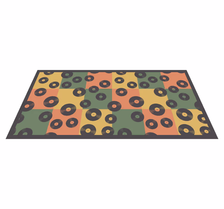 Tappeto vinile mosaico dischi vinile colorati - TenStickers