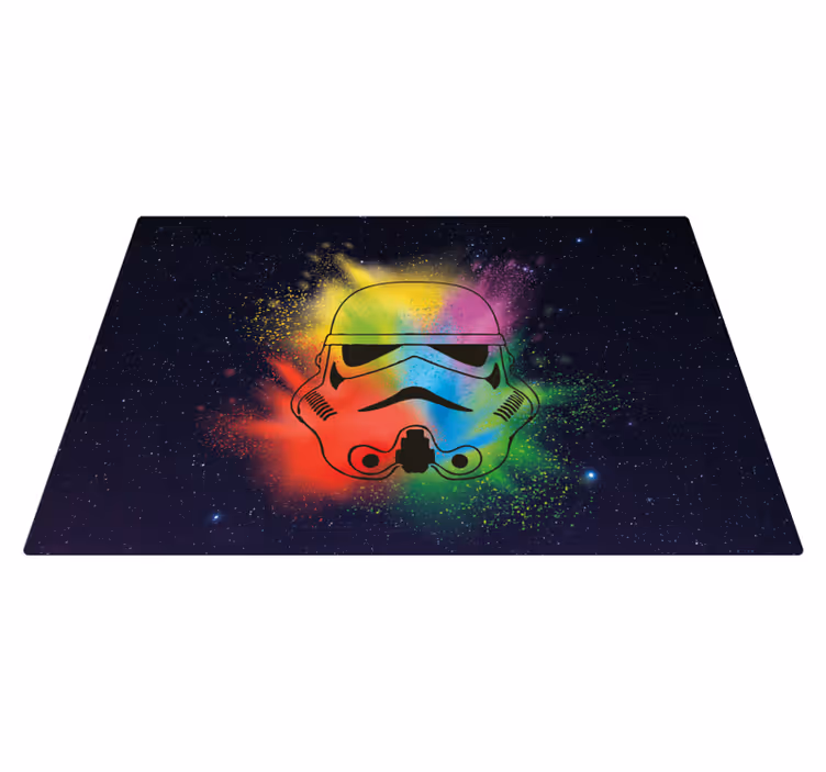 Tappeto vinile per bambini faccia colorata di stormtrooper - TenStickers
