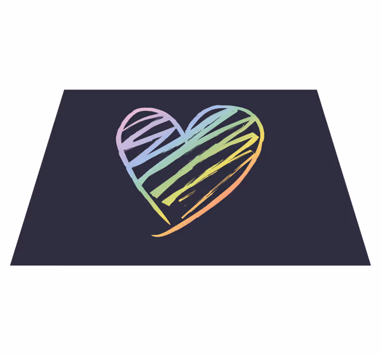 Tappeto vinile per ragazzi cuore arcobaleno - TenStickers
