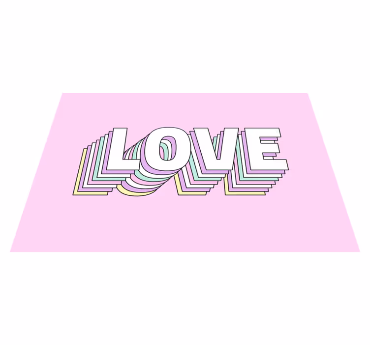 Tappeto vinile frase esposizione di tipografia d'amore - TenStickers