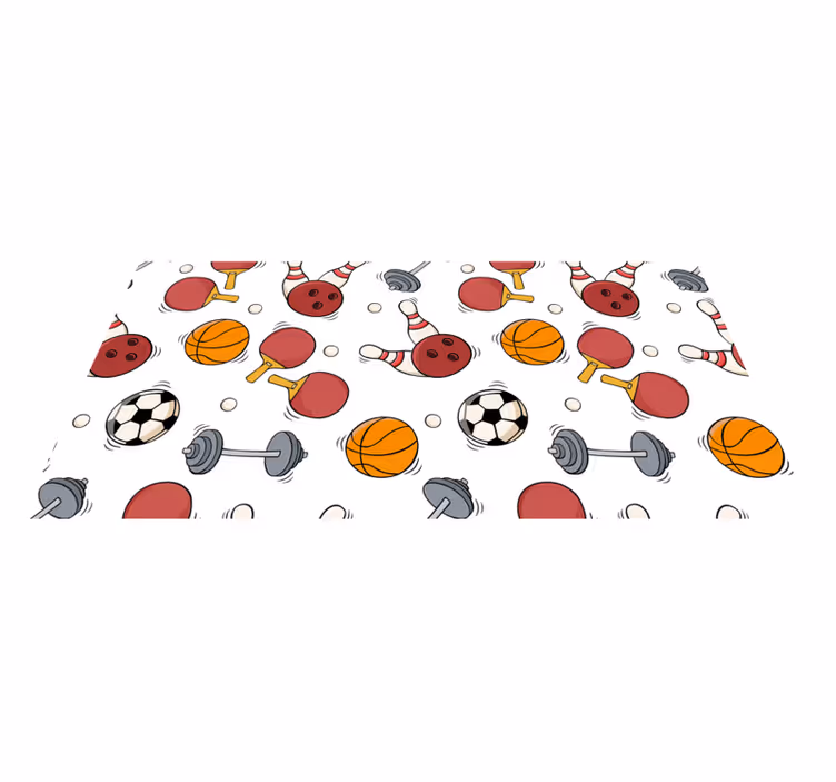 Tappeto vinile per ragazzi elementi divertenti sportivi - TenStickers