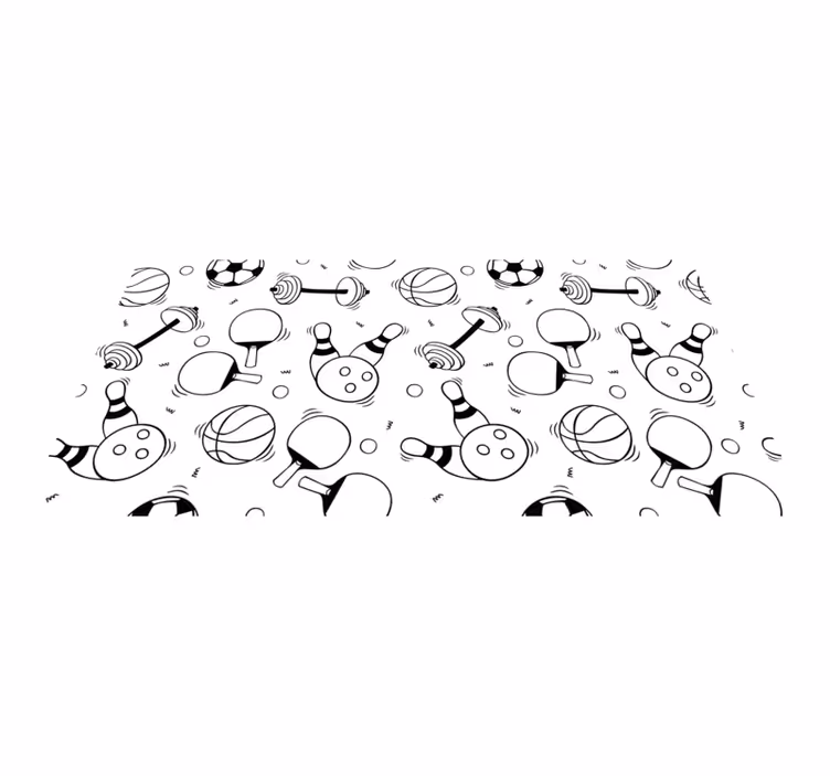 Tappeto vinile giochi icone sportive attive - TenStickers