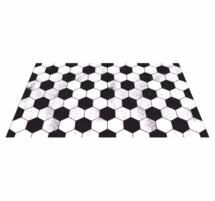 Tappeto vinile geometrico esagonale bianco e nero - TenStickers