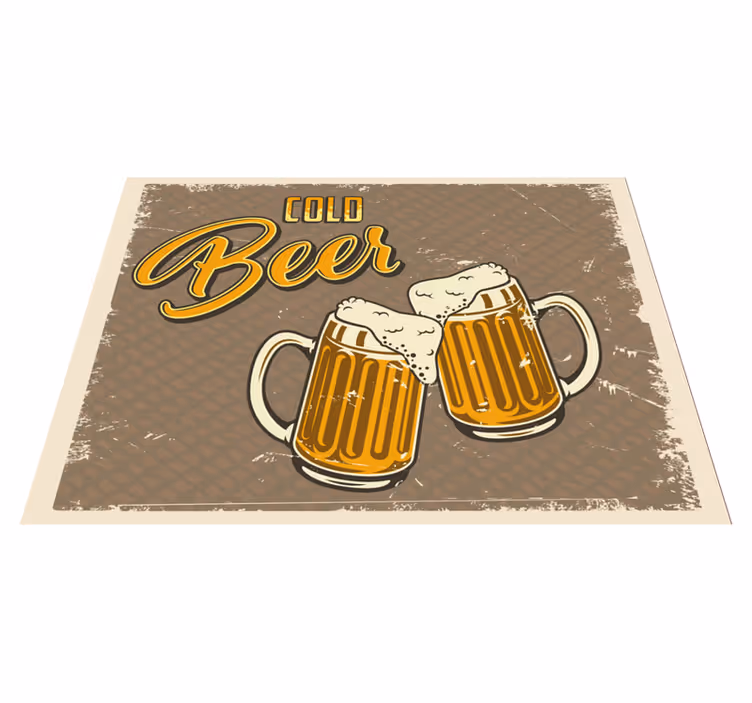 Tappeto vinile vintage boccali di birra fredda - TenStickers