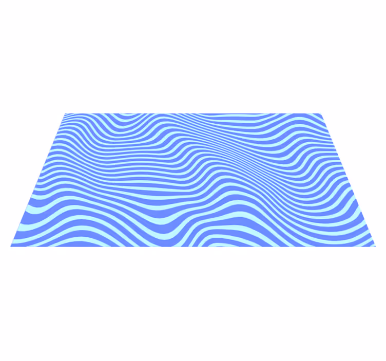 Tappeto vinile geometrico onde blu fluenti - TenStickers