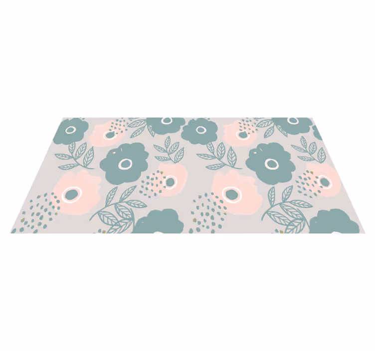 Tappeto vinile fiori elemento foglia floreale - TenStickers