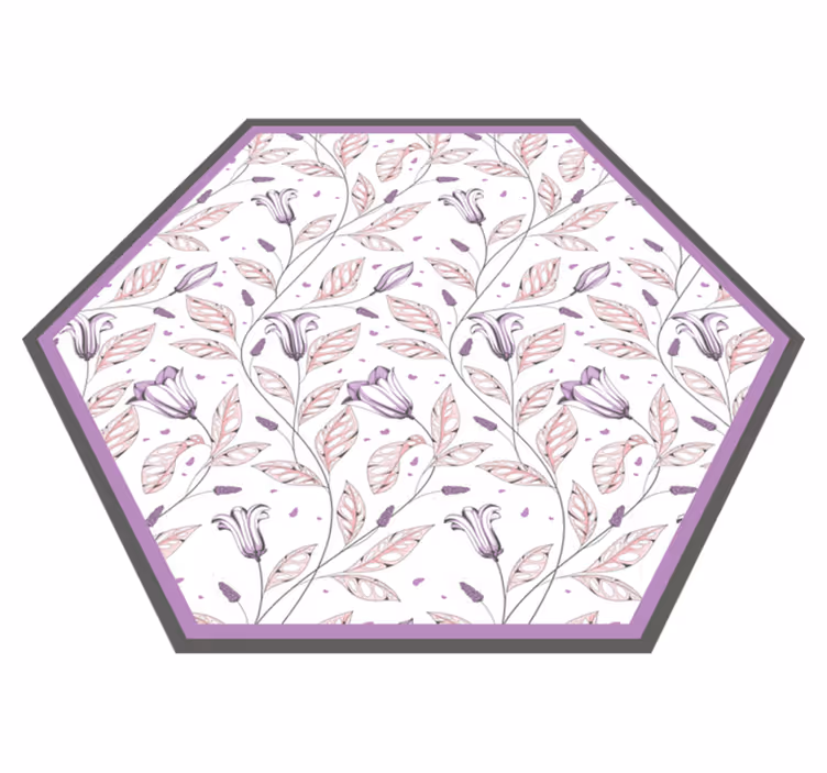 Tappeto vinile fiori componente botanico elegante - TenStickers