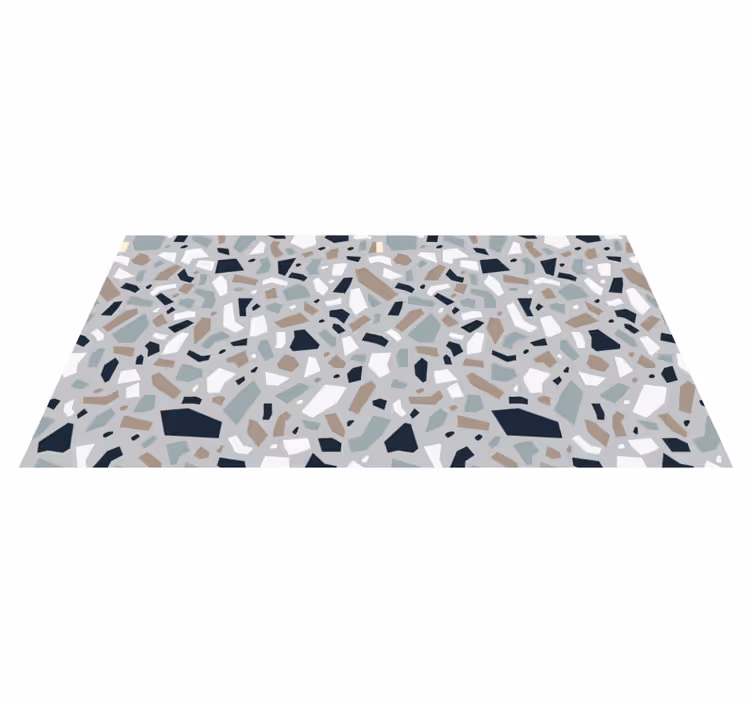 Tappeto vinile effetto pietra terrazzo grigio frammentato - TenStickers