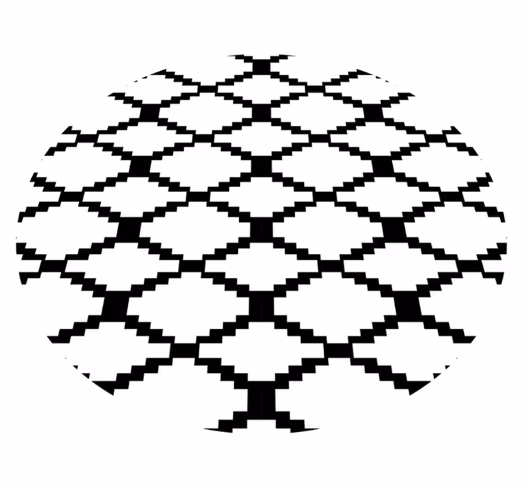 Tappeto vinile geometrico bianco e nero moderno - TenStickers