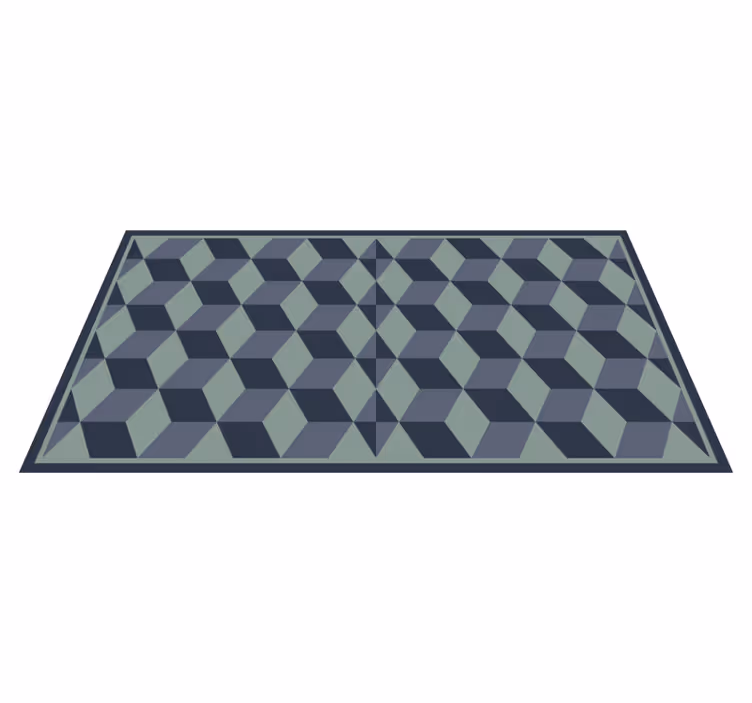 Tappeto vinile geometrico gioco di motivi cubici - TenStickers