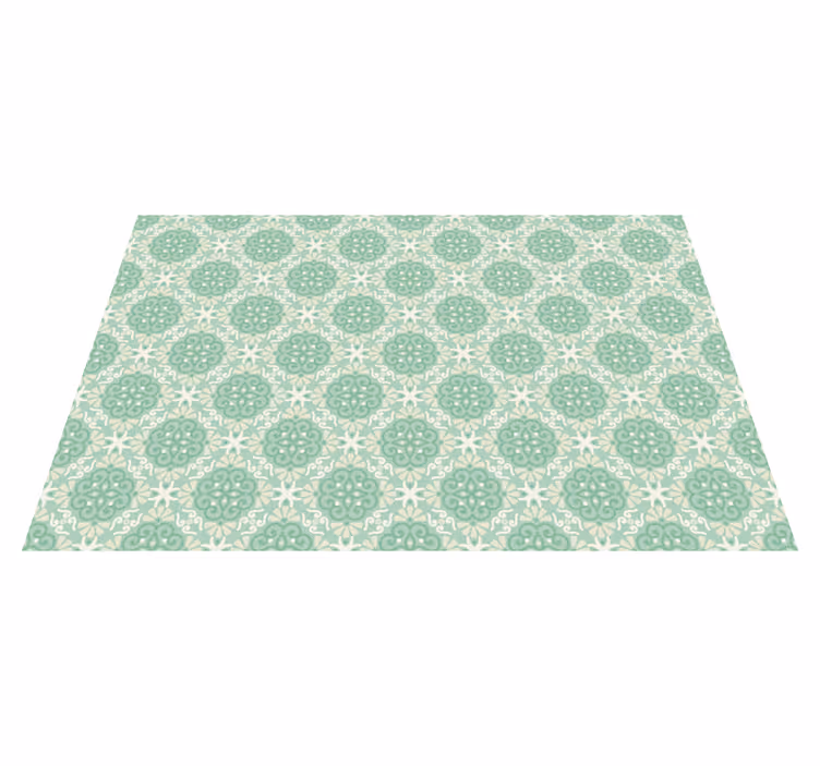 Tappeto vinile piastrelle intricato motivo verde - TenStickers