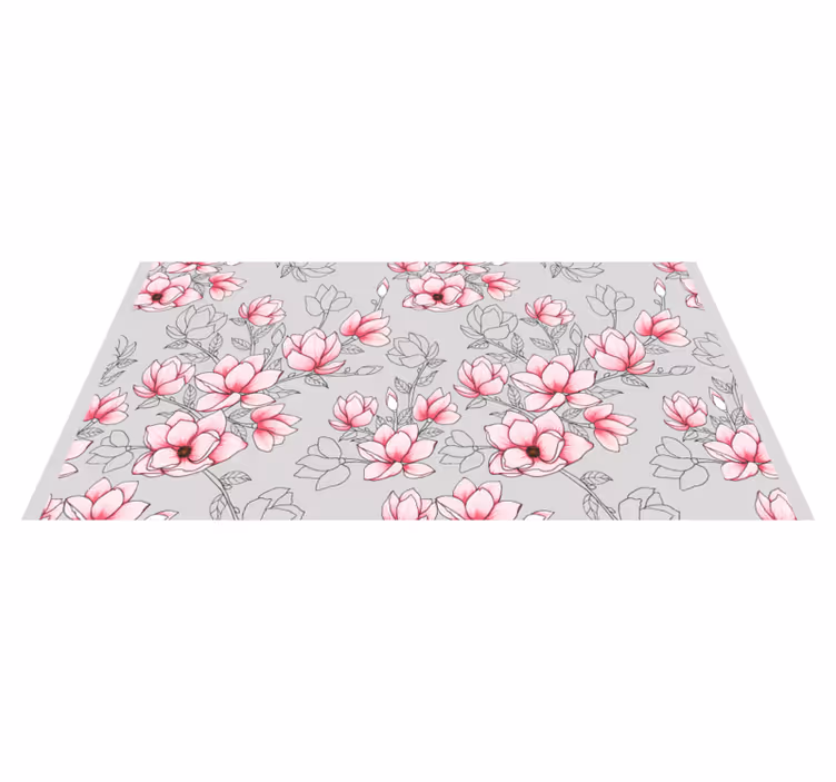 Tappeto vinile fiori motivo fiori rosa - TenStickers