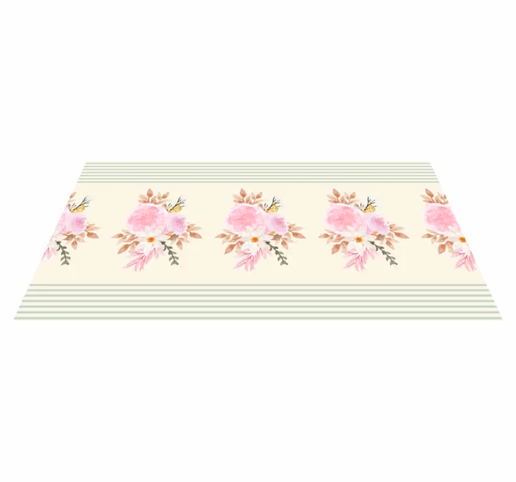 Tappeto vinile bagno composizione floreale morbida - TenStickers