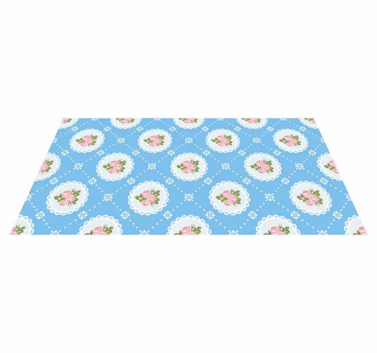 Tappeto in vinile retro/vintage motivo di pizzo floreale - TenStickers