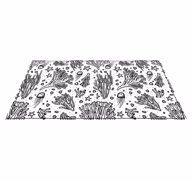 Tappeto di vinile animali motivo oceanico monocromatico - TenStickers