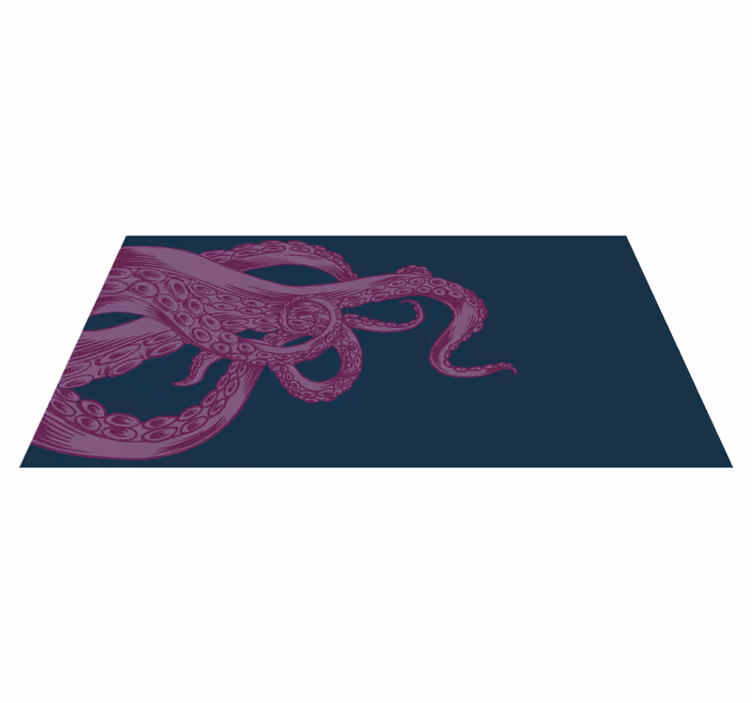 Tappeto vinile animali sovrapposizione di ornamenti di polpo - TenStickers