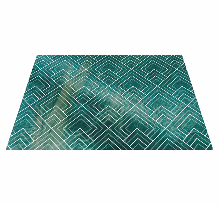 Tappeto vinile piastrelle chevron verde geometrico - TenStickers