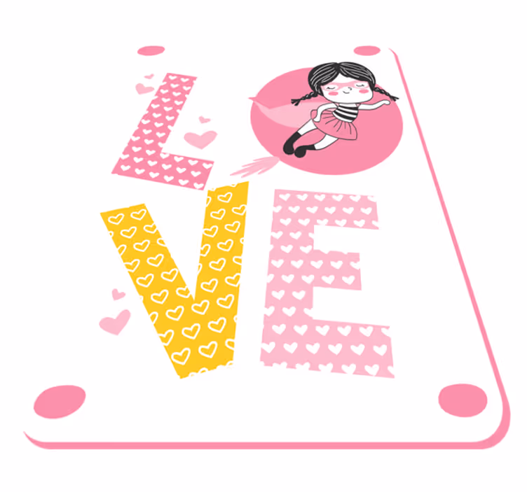 Tappeto vinile bebé illustrazione di amore della ballerina - TenStickers