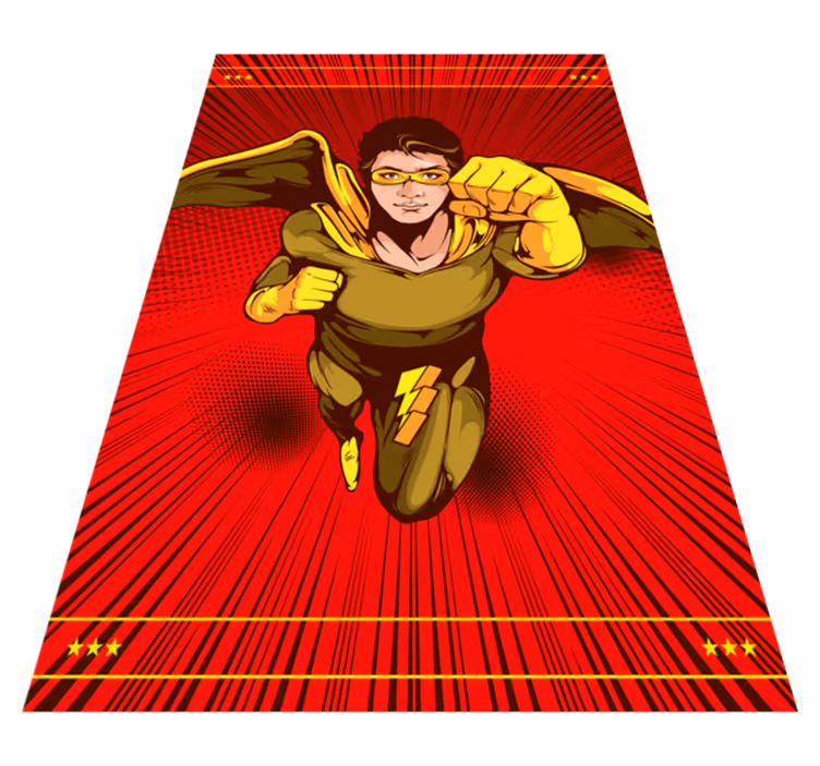 Tappeto vinile per bambini posa d'azione del supereroe - TenStickers