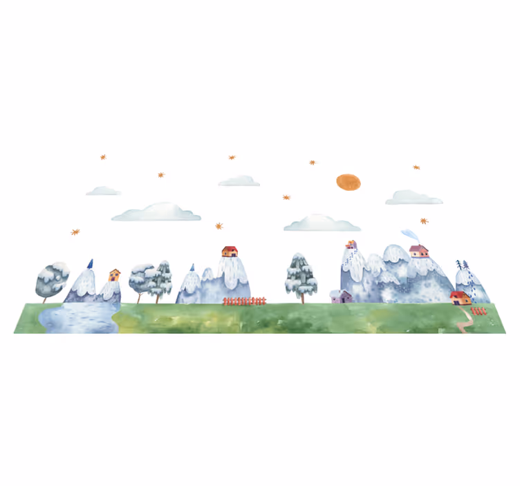 Tappeto vinile per bambini scena di paesaggio incantato - TenStickers