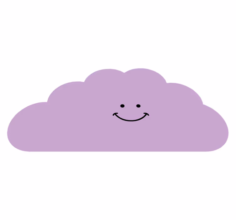 Tappeto vinile bebé forma di nuvola sorridente - TenStickers
